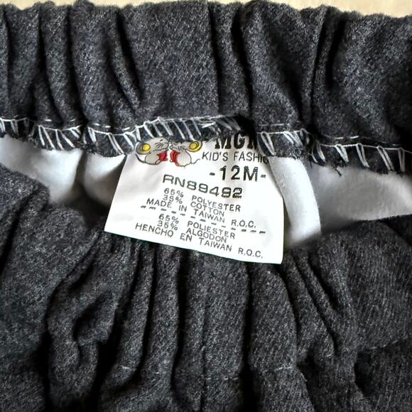 Vintage 90s MGM Kids Fashion Cap Jacket Pants Set 12M Red Gray Baseball Sports - Picture 9 of 10